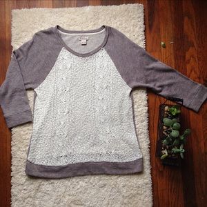 Lucky Brand Quarter Sleeve Sweater Knit Shirt